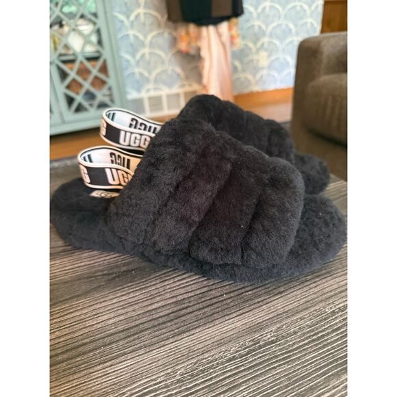 NWOT UGG Fluff Yeah Slide Black Sz. 9 - Picture 8 of 9